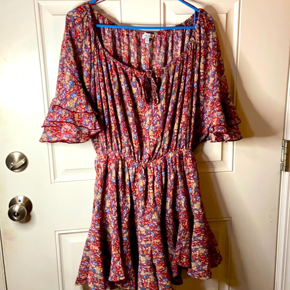 White Birch L floral romper
